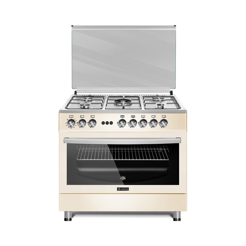 90x60 Free Standing Gas Cooker, Cream Design